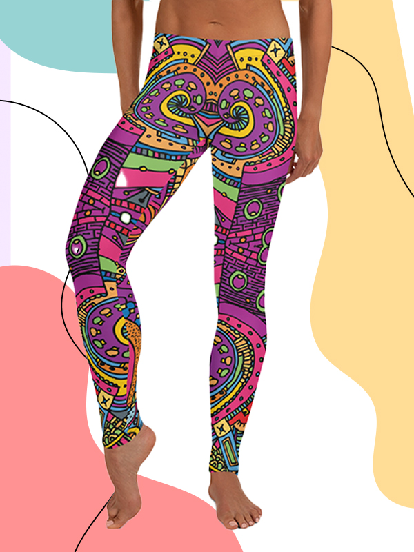 'Psychedelic Circus' Hand-Made Leggings